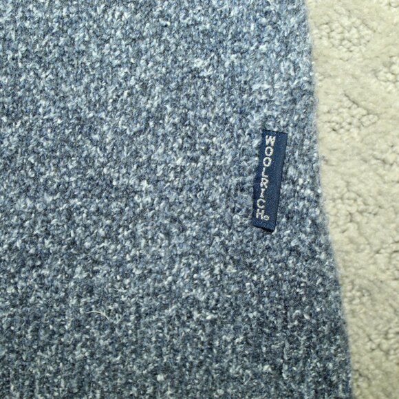 Vintage Woolrich Sweater, Men's Size Large, Variegated Blue, 1/4 Buttons - Picture 4 of 7